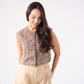 Kiera Denim Waistcoat In Chocolate