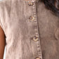 Kiera Denim Waistcoat In Chocolate