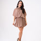 Kiera Drape Detail Dress In Mocha