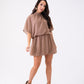 Kiera Drape Detail Dress In Mocha