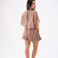 Kiera Drape Detail Dress In Mocha