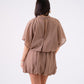 Kiera Drape Detail Dress In Mocha