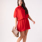 Kiera Drape Detail Dress In Red