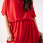 Kiera Drape Detail Dress In Red