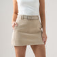 Kiera Faux Suede Skirt In Beige