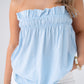Kiera Linen Mix Bandeau Top In Blue