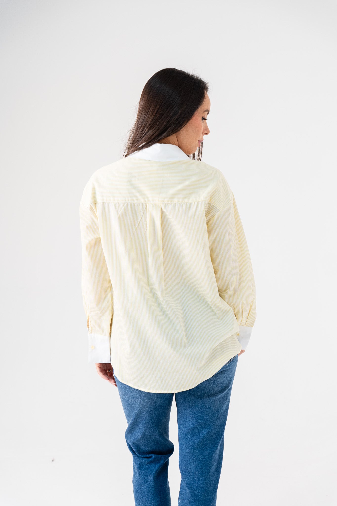 Kiera Pinstripe Shirt In Yellow