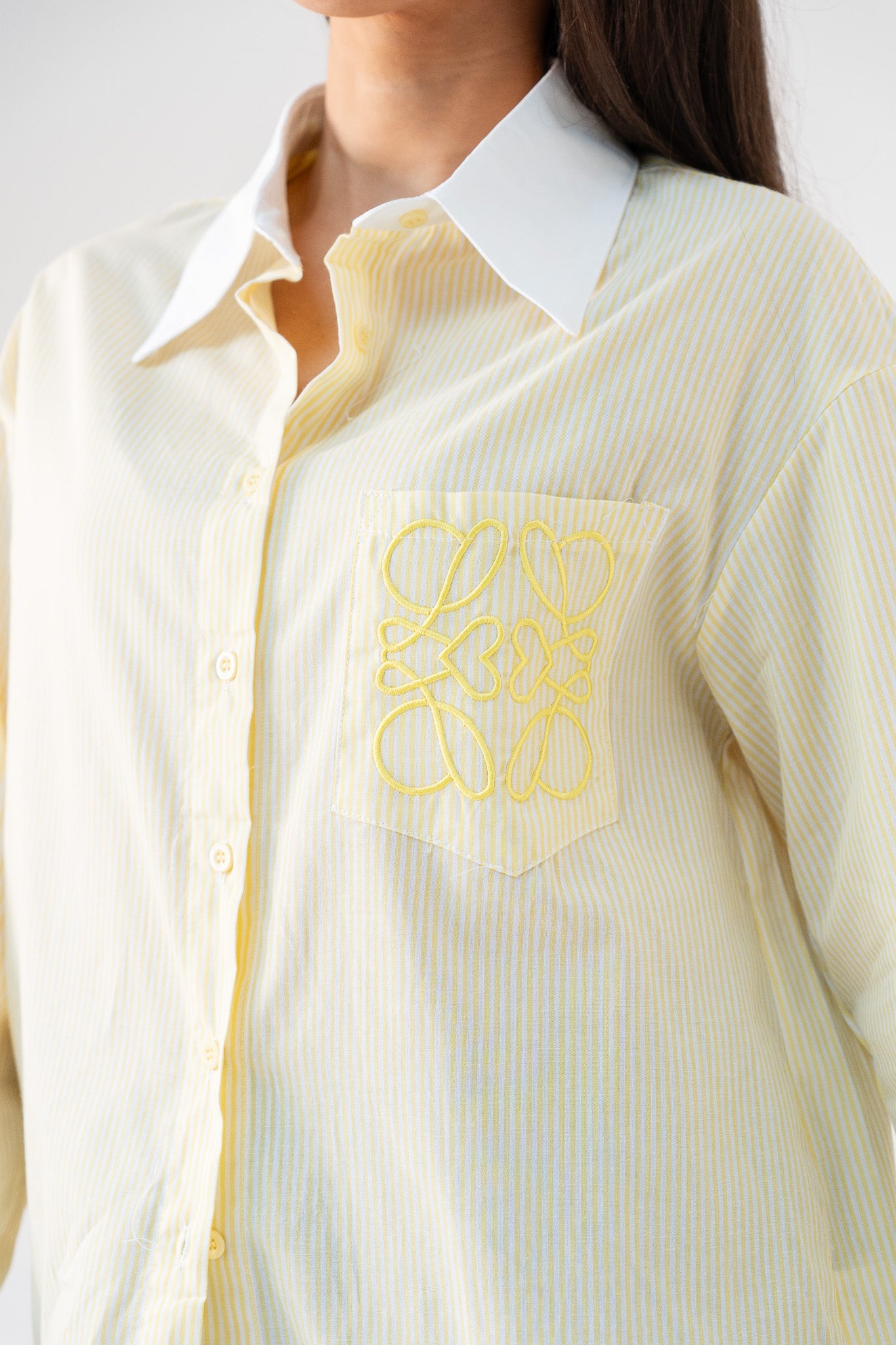 Kiera Pinstripe Shirt In Yellow