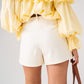 Kiera Pleat Front Shorts In Cream