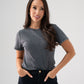 Kiera Ribbed T-Shirt In Black
