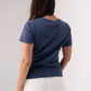 Kiera Ribbed T-Shirt In Blue