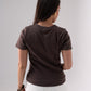 Kiera Ribbed T-Shirt In Brown
