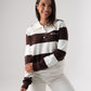 Kiera Rugby Top In Chocolate & Cream