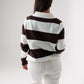 Kiera Rugby Top In Chocolate & Cream