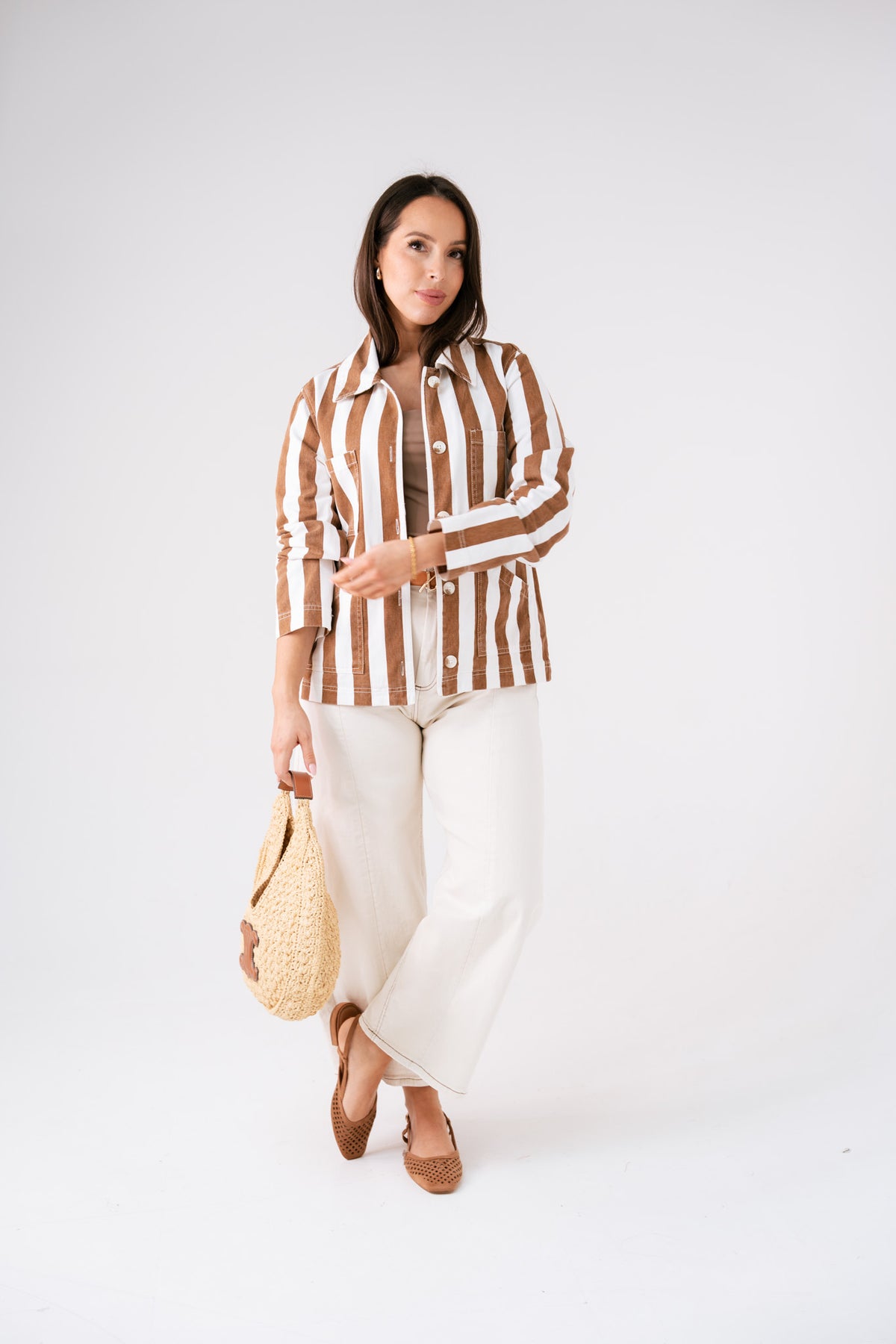 Kiera Stripe Shirt In Chocolate