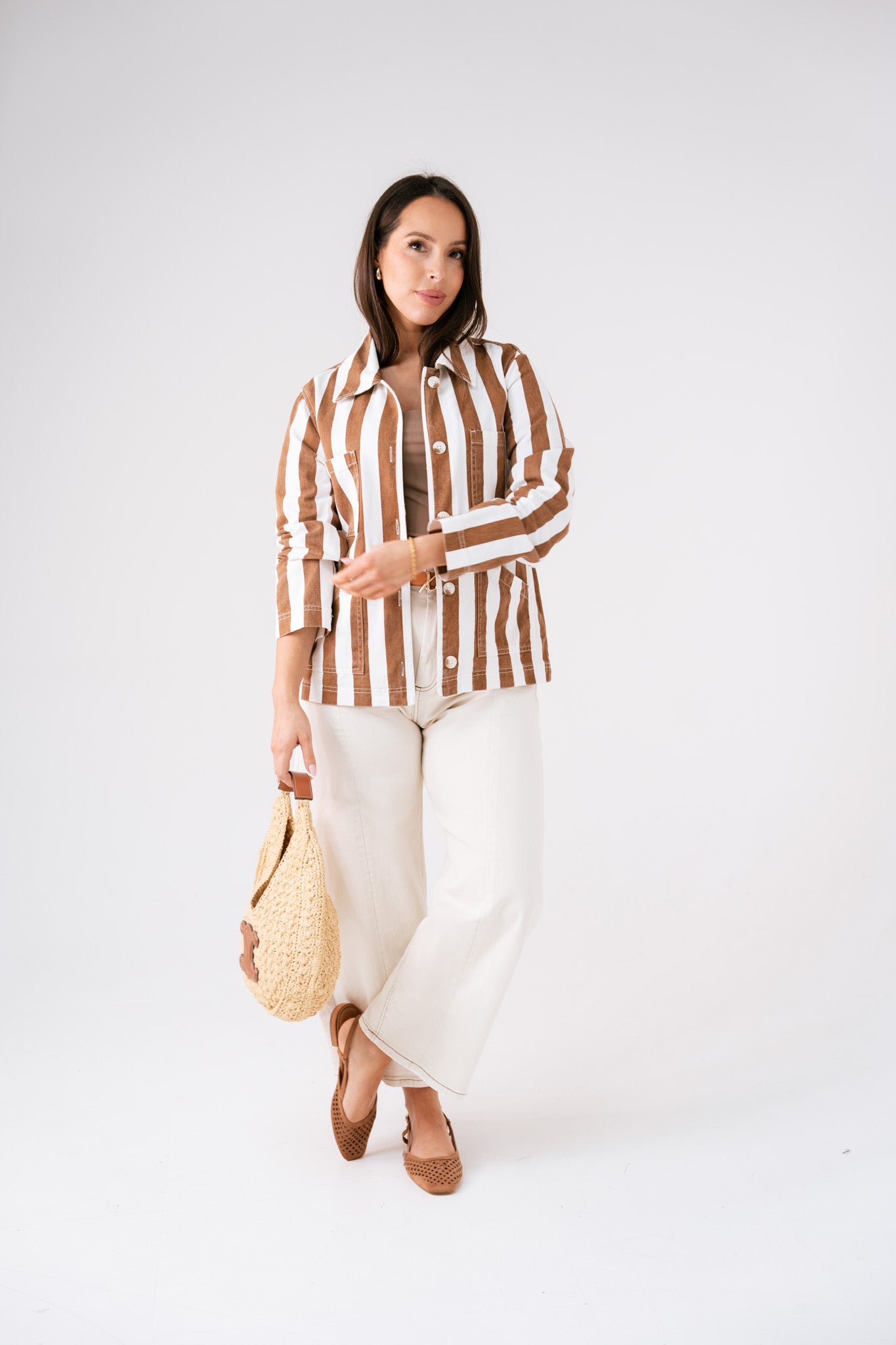 Kiera Stripe Shirt In Chocolate