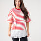 Kiera Stripe T-Shirt In Red