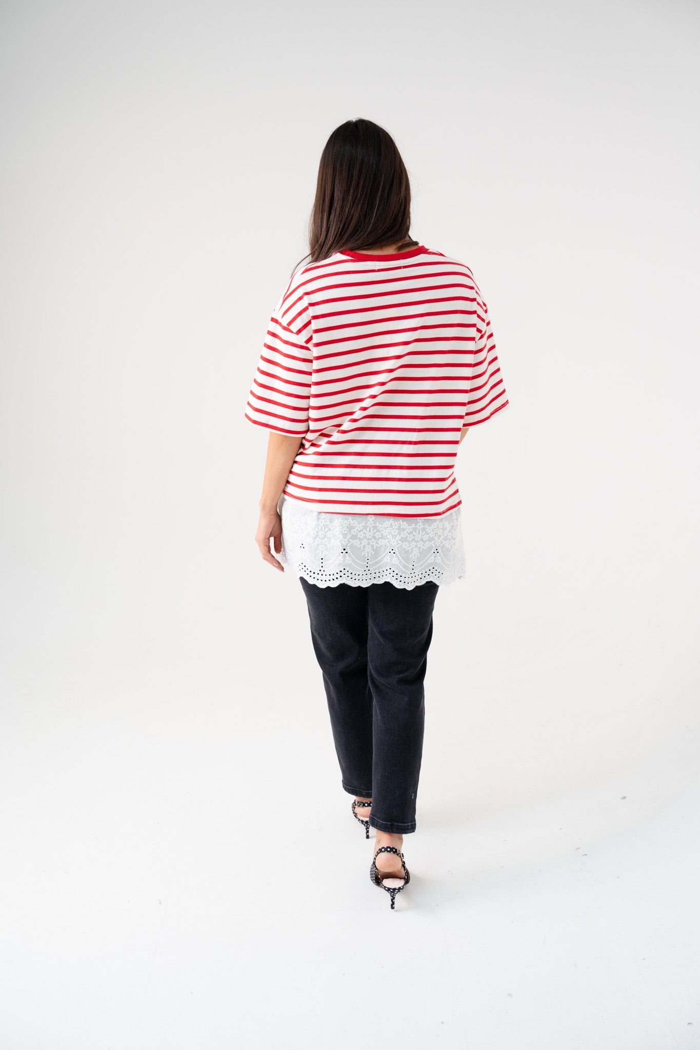 Kiera Stripe T-Shirt In Red