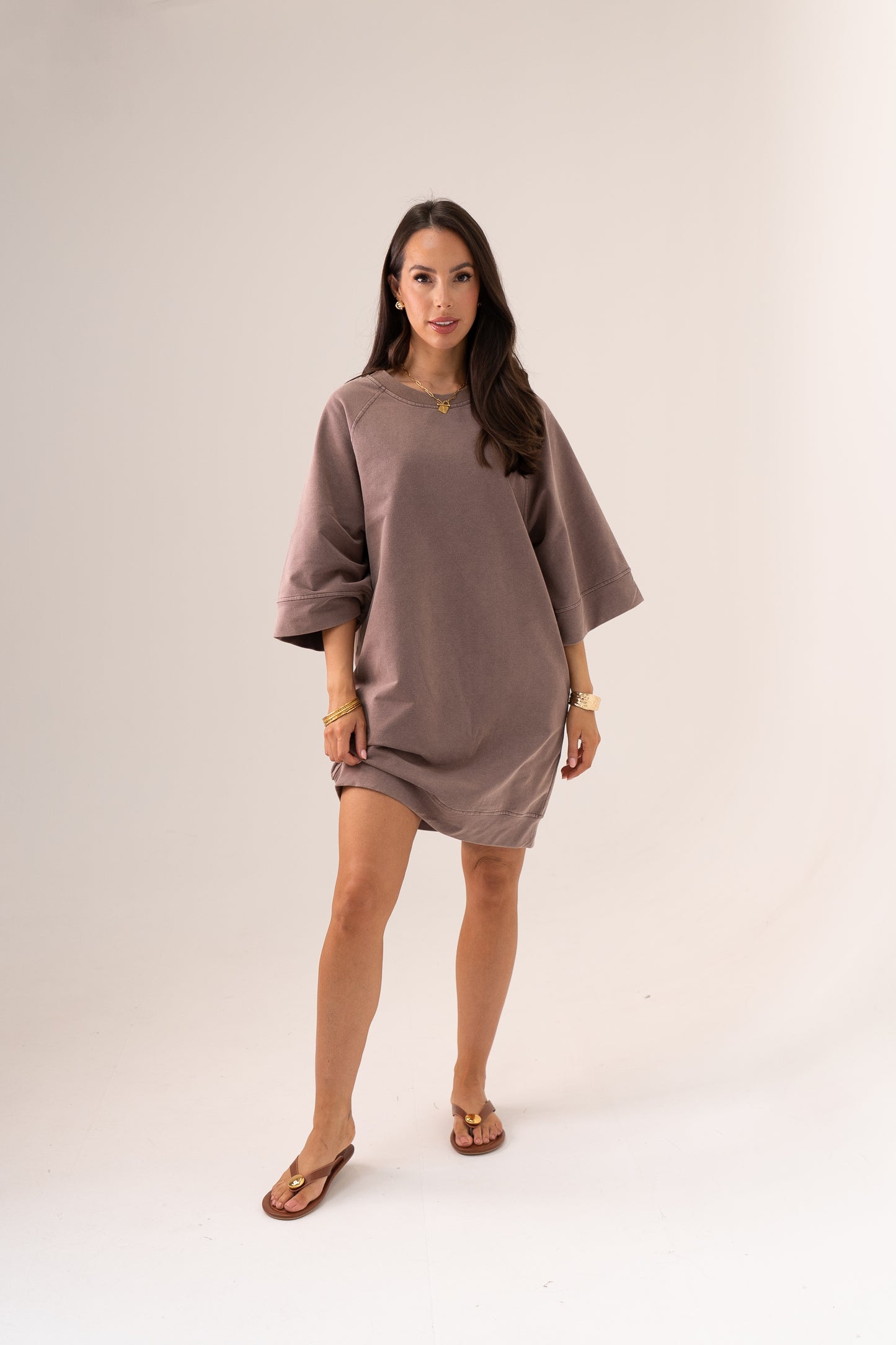 Kiera T-Shirt Dress In Chocolate – The Walk in Wardrobe
