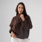 Kiera Tennis Half Zip In Chocolate