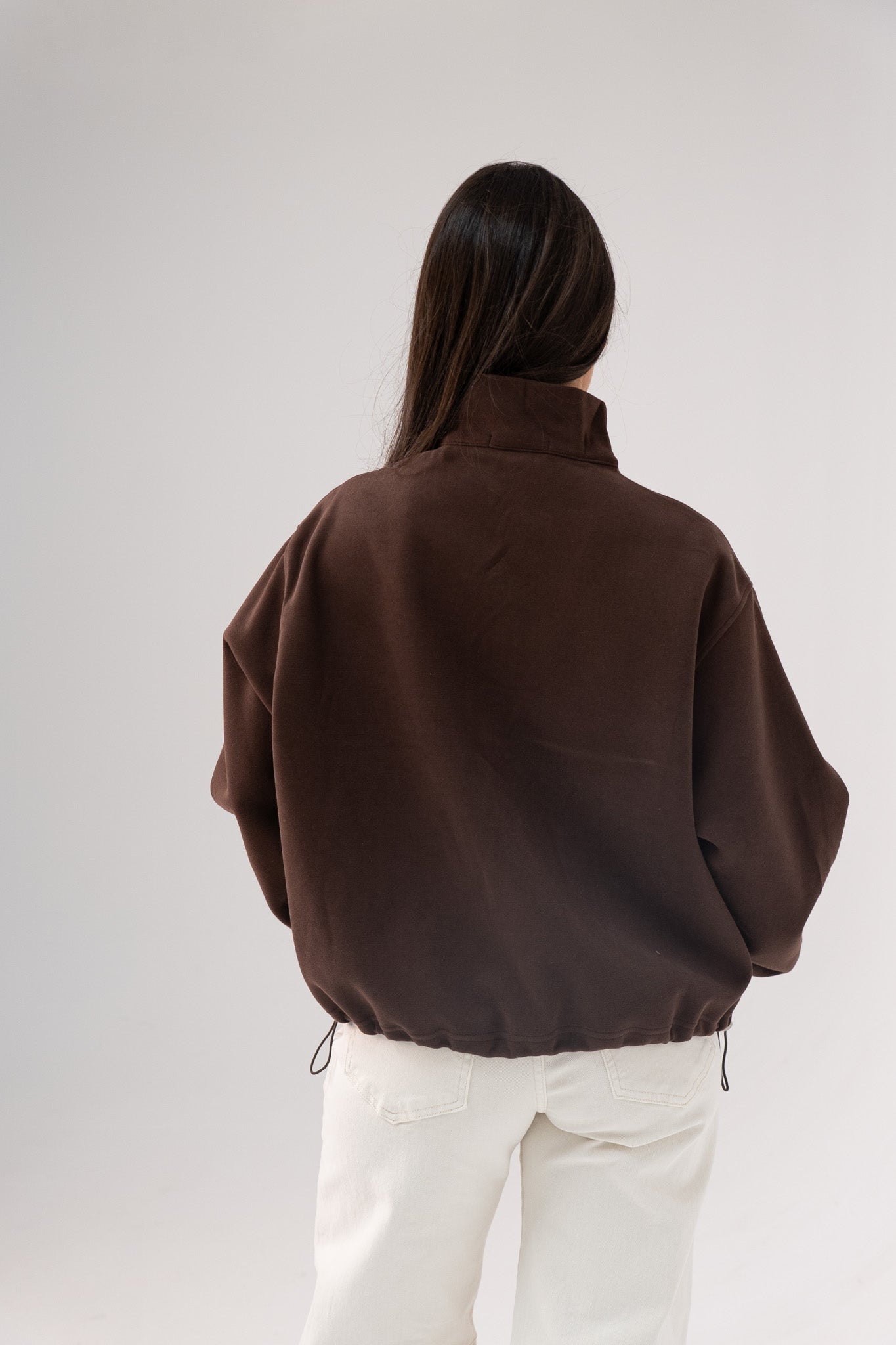 Kiera Tennis Half Zip In Chocolate