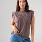 Kiera Embellished Sleeveless Top In Mocha