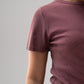 Kiera Ribbed T-Shirt In Bordeaux