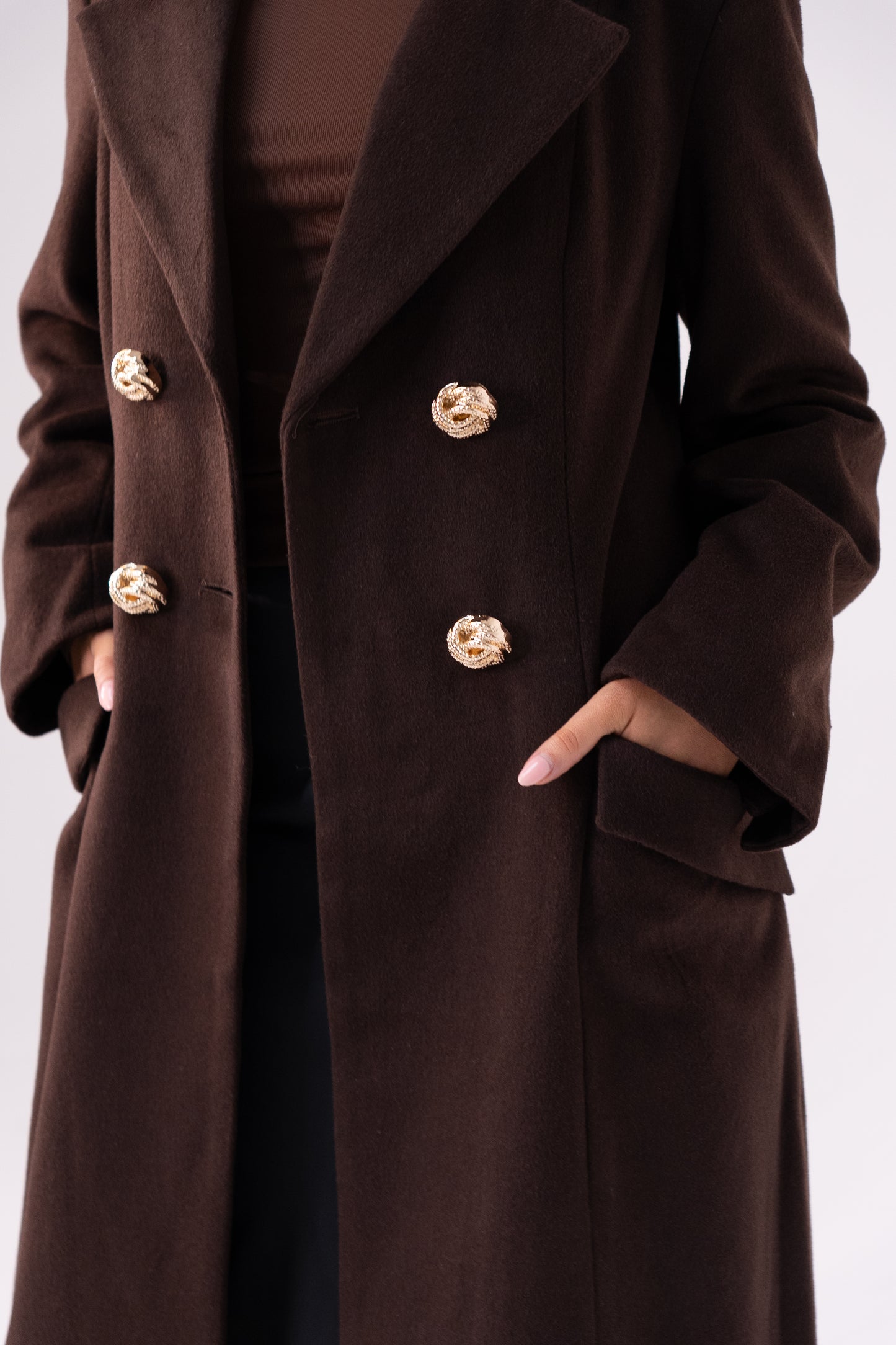 Love Laura Structured Coat In Chocolate