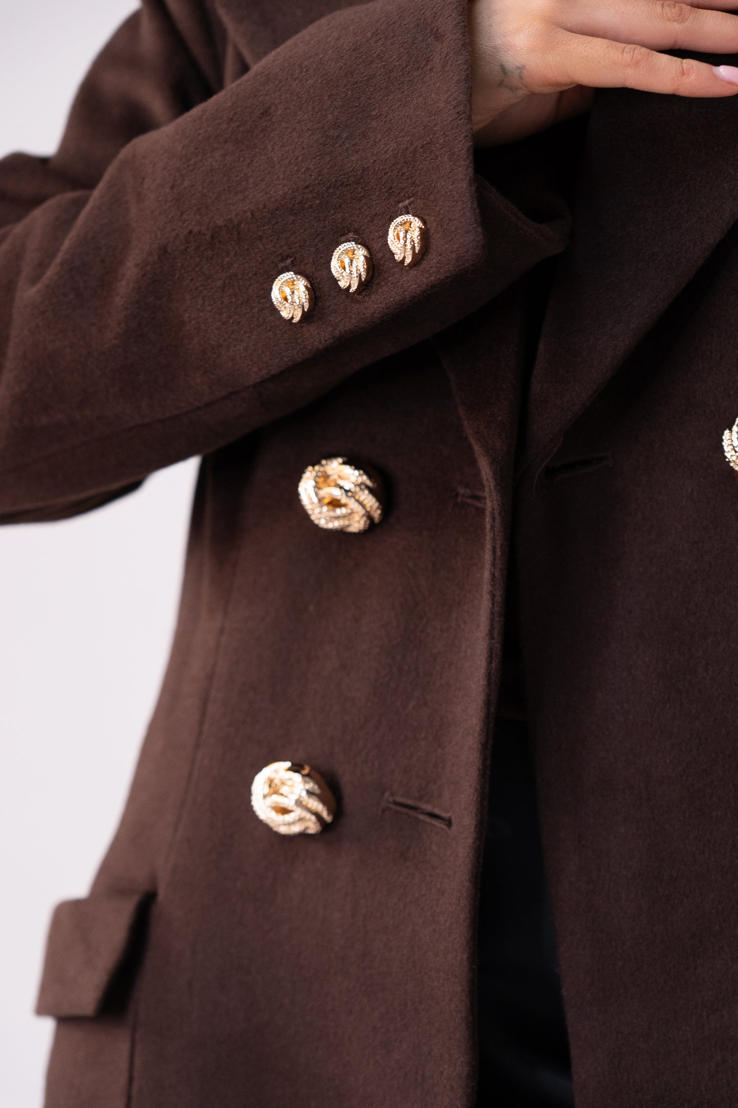 Love Laura Structured Coat In Chocolate