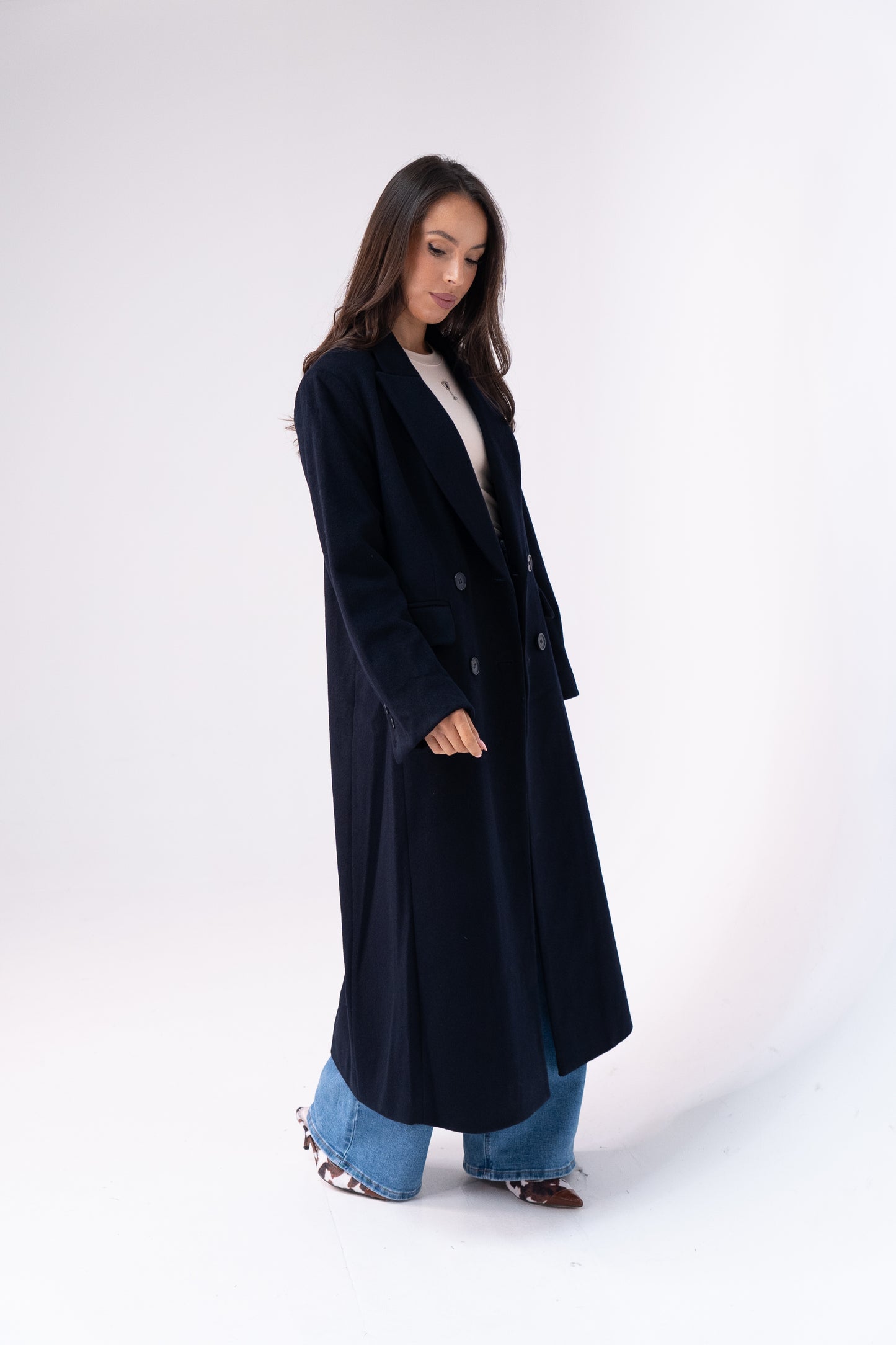 Love Laura Overcoat In Navy
