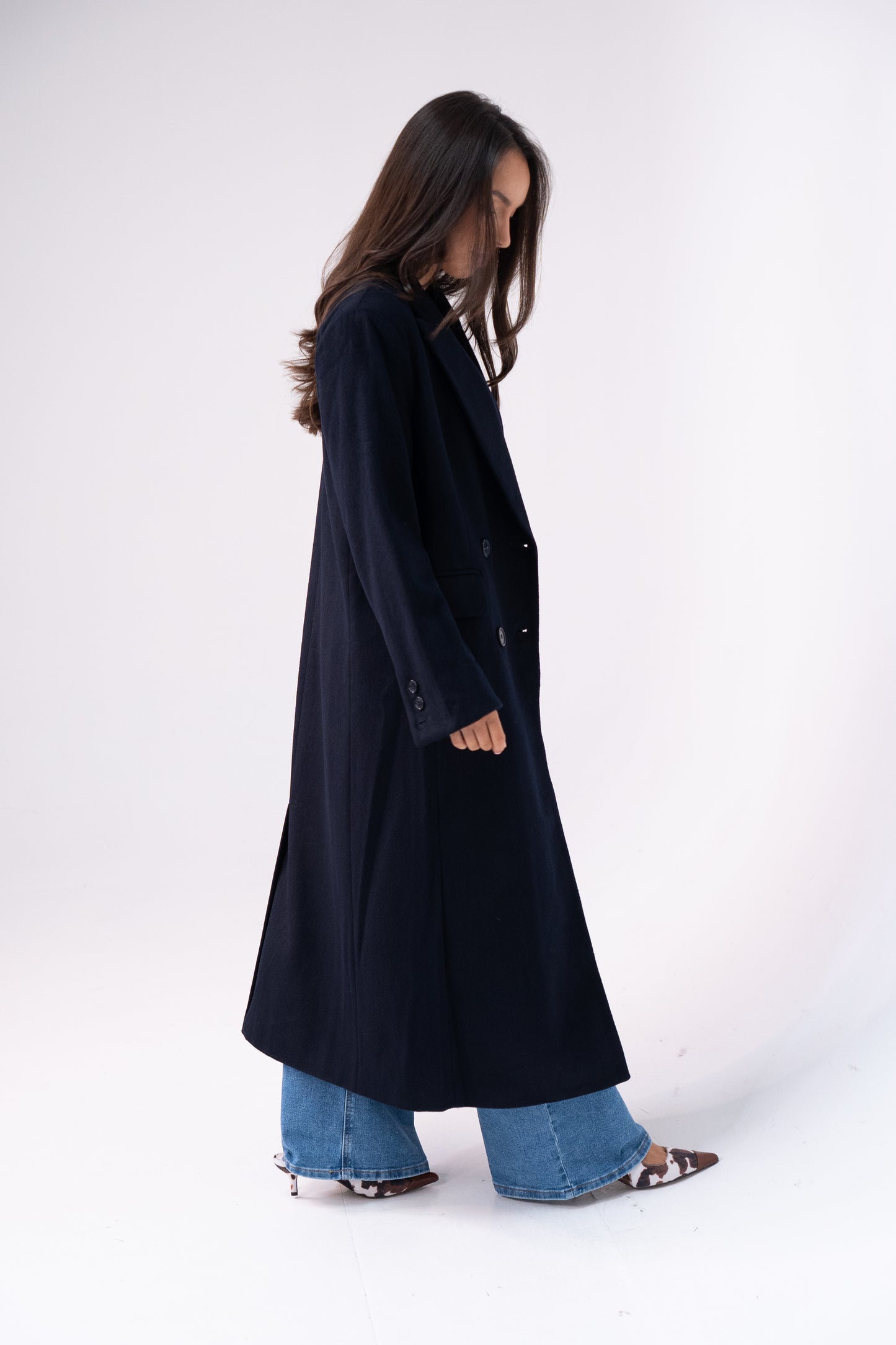 Love Laura Overcoat In Navy