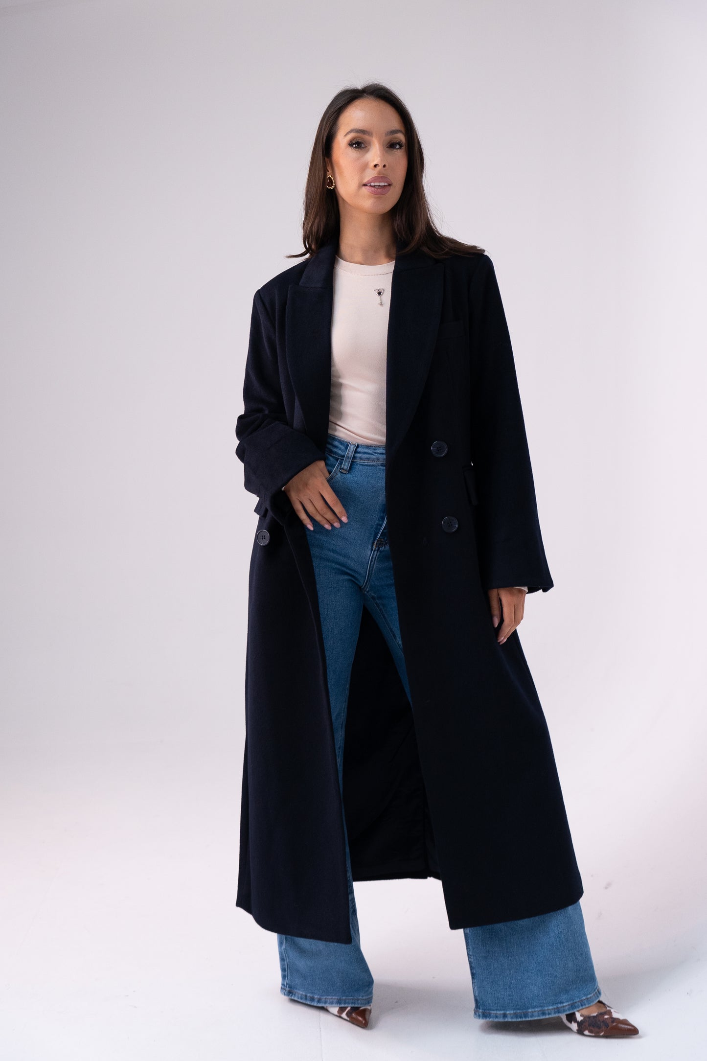 Love Laura Overcoat In Navy