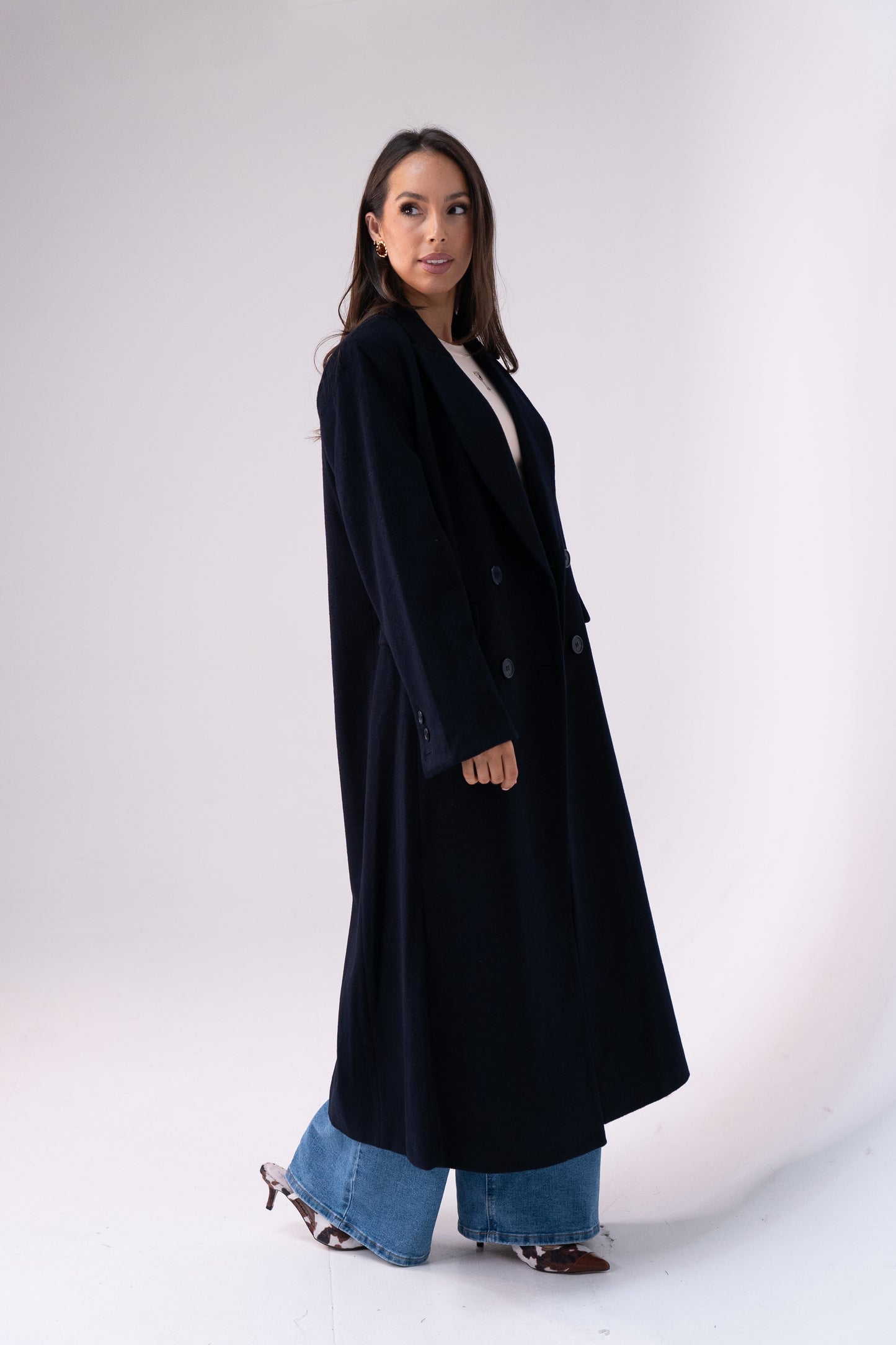 Love Laura Overcoat In Navy