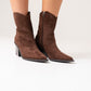 Lauren Ankle Western Boot In Chocolate