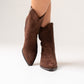 Lauren Ankle Western Boot In Chocolate