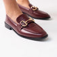 Lauren Buckle Faux Leather Loafer In Wine