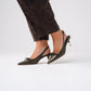 Lauren Faux Croc Kitten Heel In Green