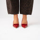 Lauren Faux Croc Kitten Heel In Red