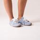 Lauren Faux Suede Trainers In Powder Blue