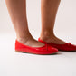 Lauren Patent Ballet Pumps In Red