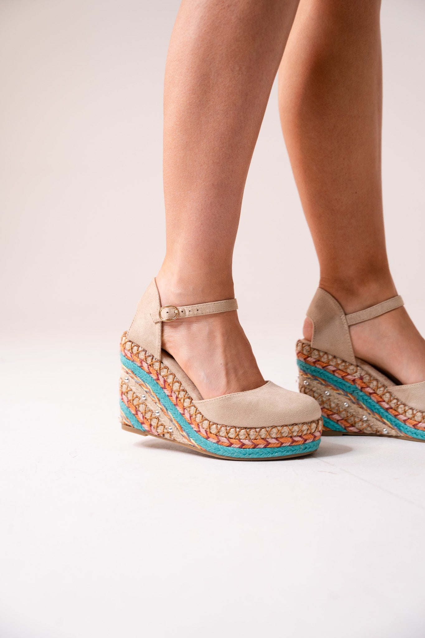 Lauren Wedges In Beige Multi