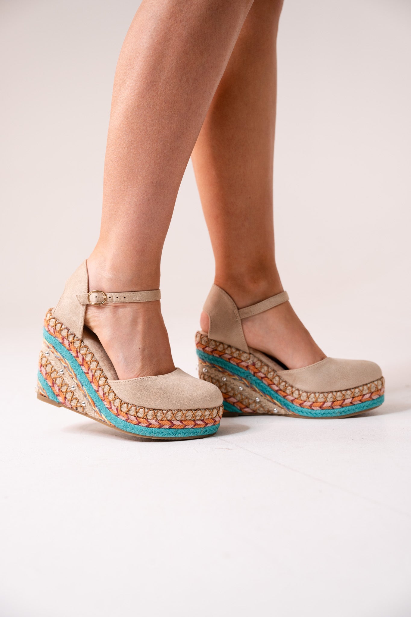 Lauren Wedges In Beige Multi