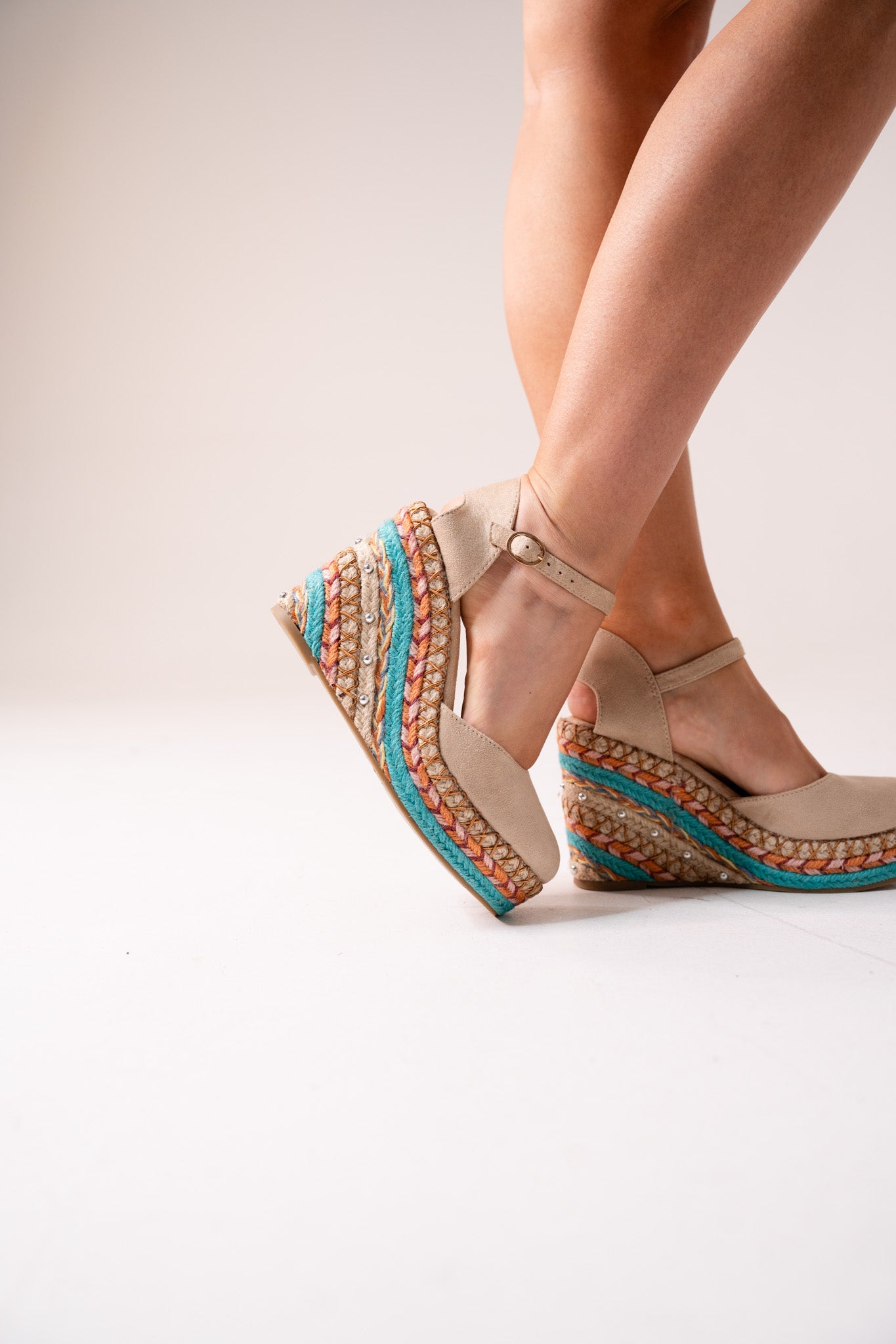 Lauren Wedges In Beige Multi