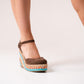 Lauren Wedges In Chocolate Multi