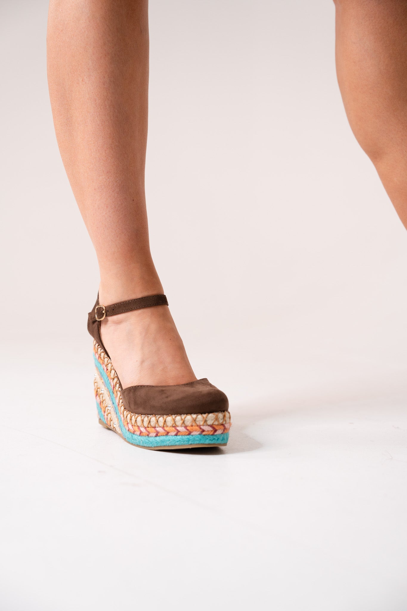 Lauren Wedges In Chocolate Multi