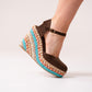 Lauren Wedges In Chocolate Multi