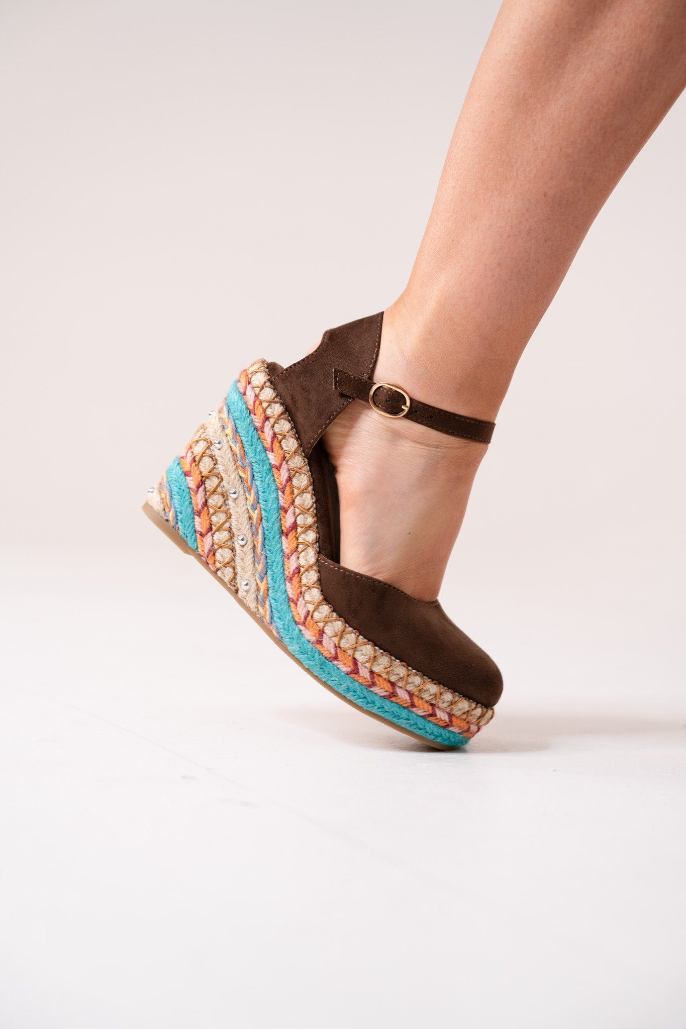 Lauren Wedges In Chocolate Multi