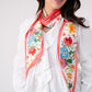 Leah Floral Neck Scarf In Pink Mix