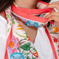 Leah Floral Neck Scarf In Pink Mix