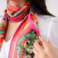 Leah Floral Neck Scarf In Pink Mix
